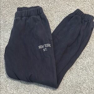 Brandy Melville Navy Blue Sweatpants with Elastic Cuffs